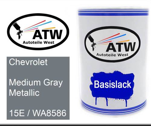 Chevrolet, Medium Gray Metallic, 15E / WA8586: 500ml Lackdose, von ATW Autoteile West.